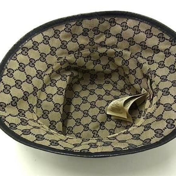 Gucci Hat Horsebit Reversible Bucket Hat Navy And Beige Wool Cotton main image 2